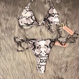 Chloe Rose Snake Print Two piece Bikini Size L